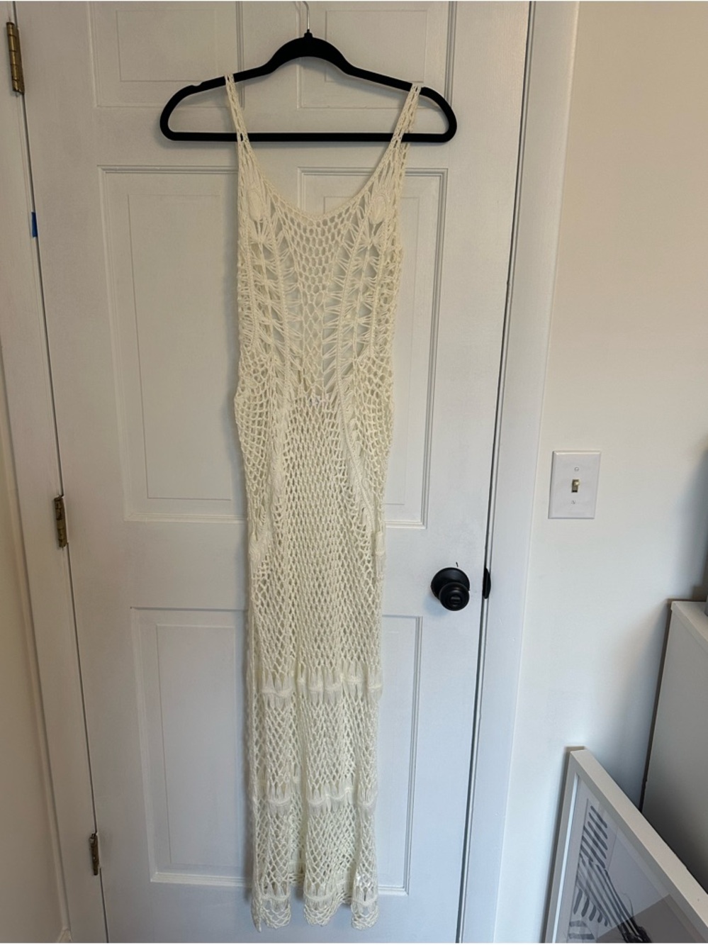 Meshki Cream Crochet Maxi Cover-Up